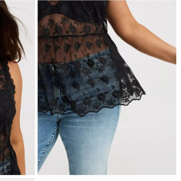 NWT TORRID BLACK V LACE TANK - Picture 6 of 8